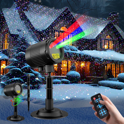 Laser Christmas Projector Lights Outdoor,  3 Color RGB Projector, Firefly Lights Show with RF Remote, Waterproof for Holiday Decoration, Christmas Gift, Wedding, Home Decor, Party, Garden